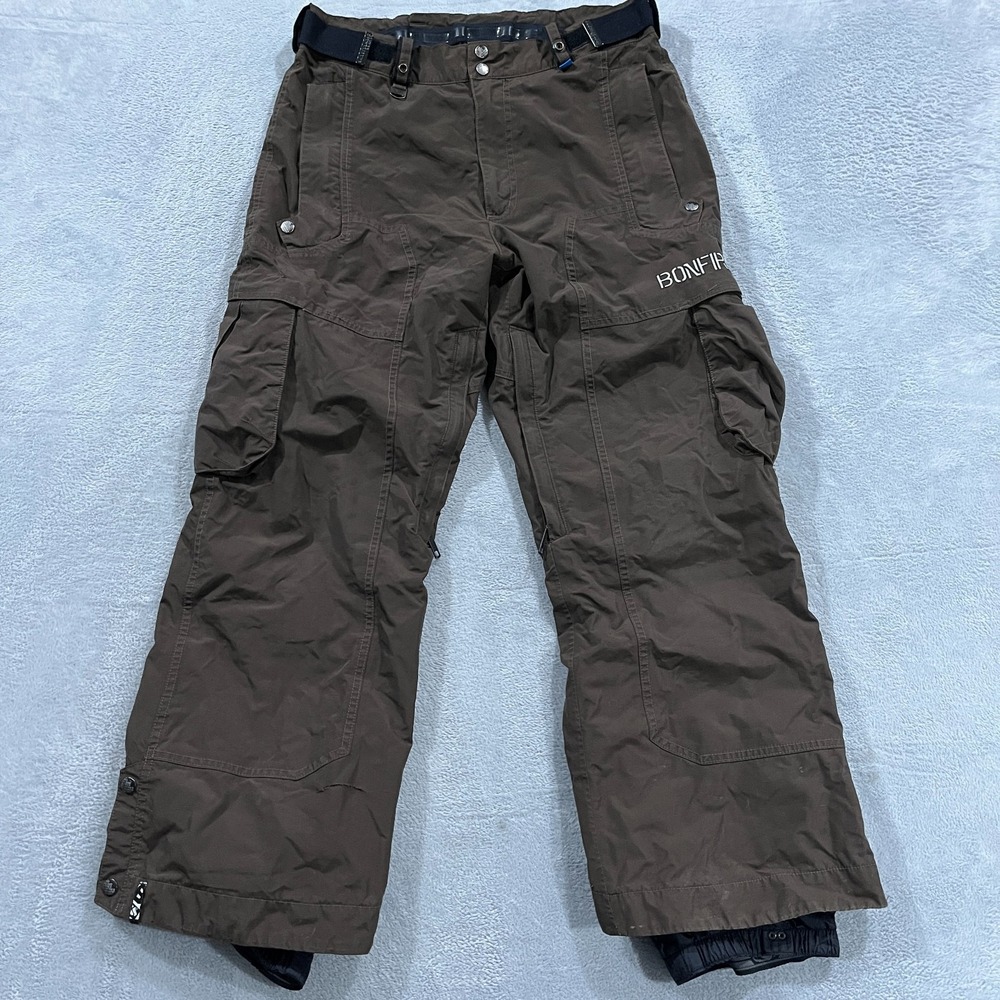 Bonfire Fusion Ski Pants Mens Medium Snowboarding Classic Nylon‎ Brown Skiing